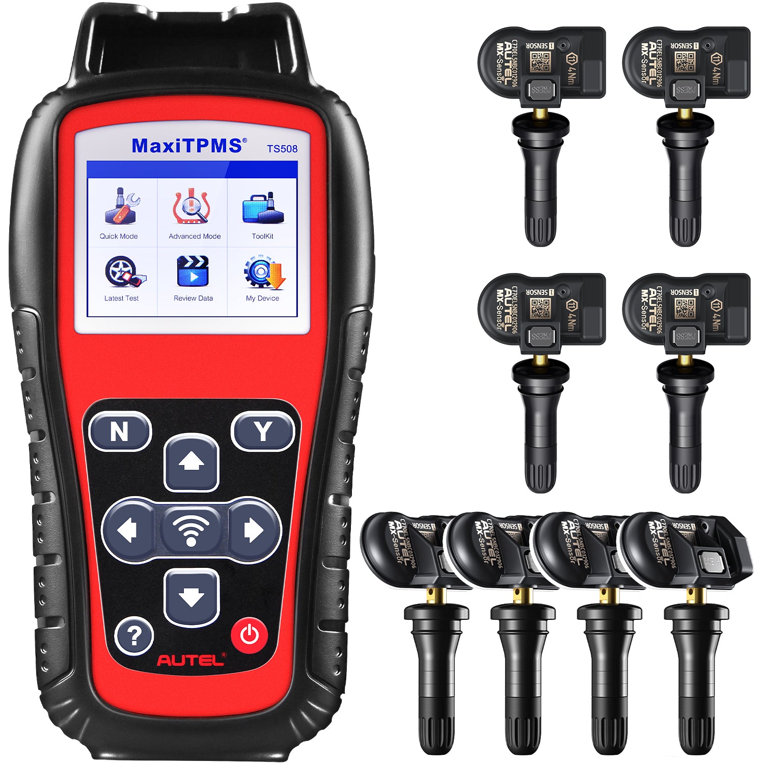 Autel MaxiTPMS TS508WF TS508 WF KIT TPMS Diagnostic Service Tool Support Tire Sensor Reset, Activate, Program and Relearn with 4pc Sensors, Upgrade Version of TS508