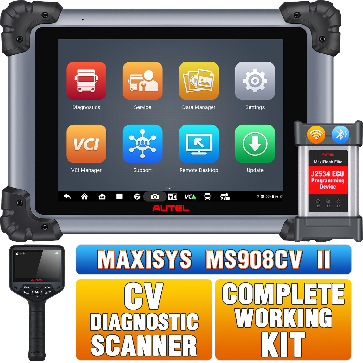 Autel Maxisys MS908CV II for heavy duty, commercial trucks, cummings engine with MV480
