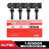 [4PCS]Autel 1-Sensor 2 in 1 MX-Sensor (315MHz + 433MHz) 100% Cloneable TPMS Programmable Sensors (Rubber Version)