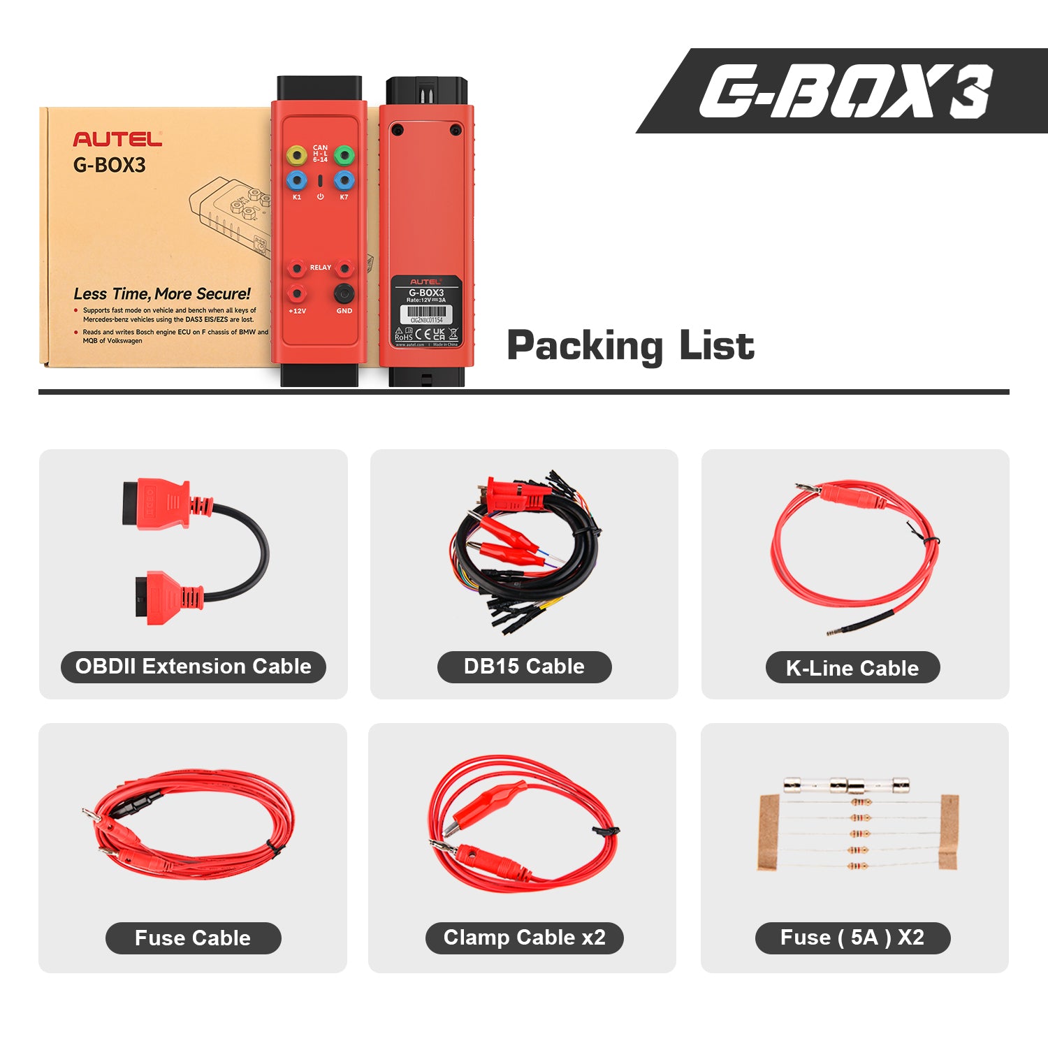 G-BOX3 Packing list
