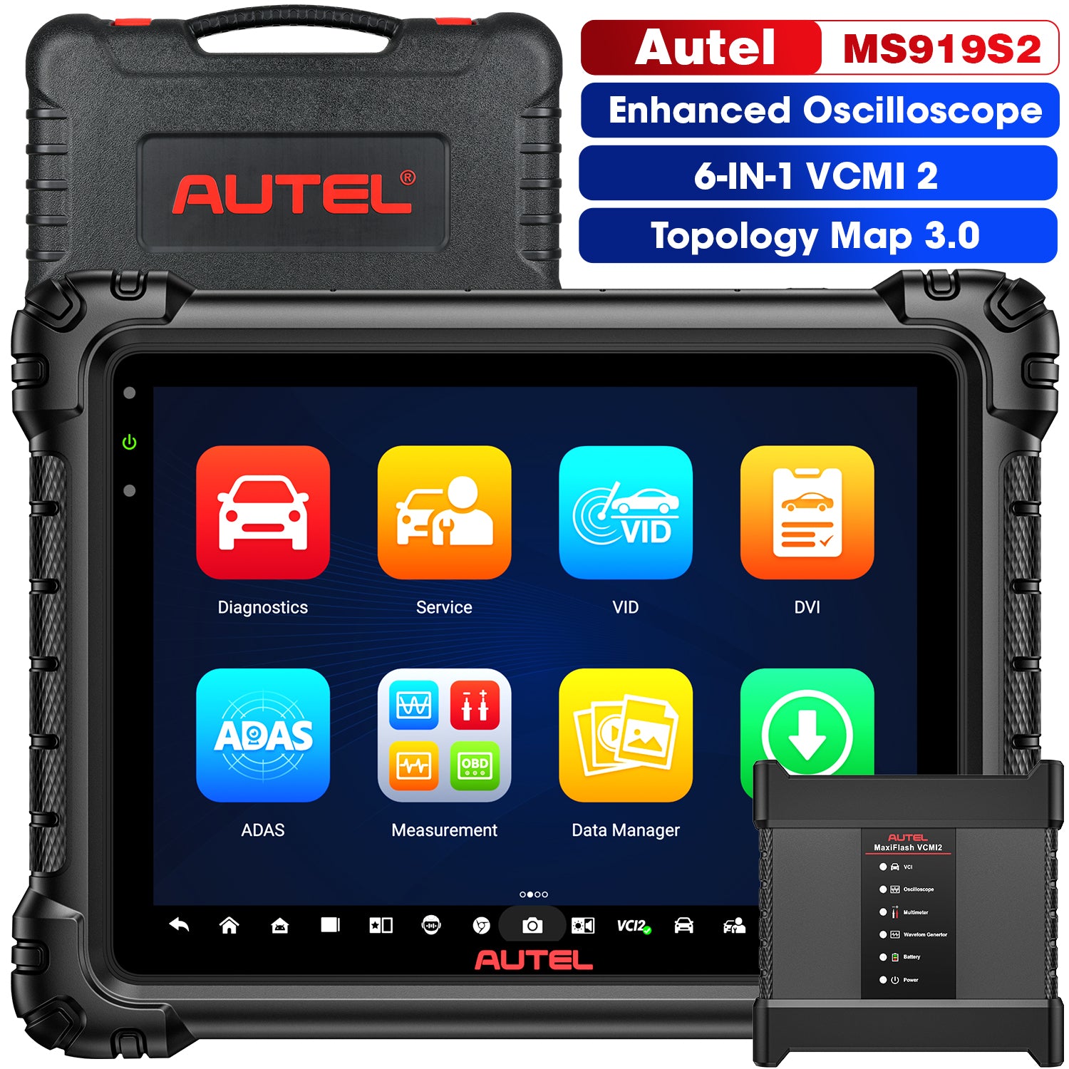 Autel MaxiSys MS919S2 MS919 S2 Diagnostic Scanner With AI, 6-IN-1 VCMI ...