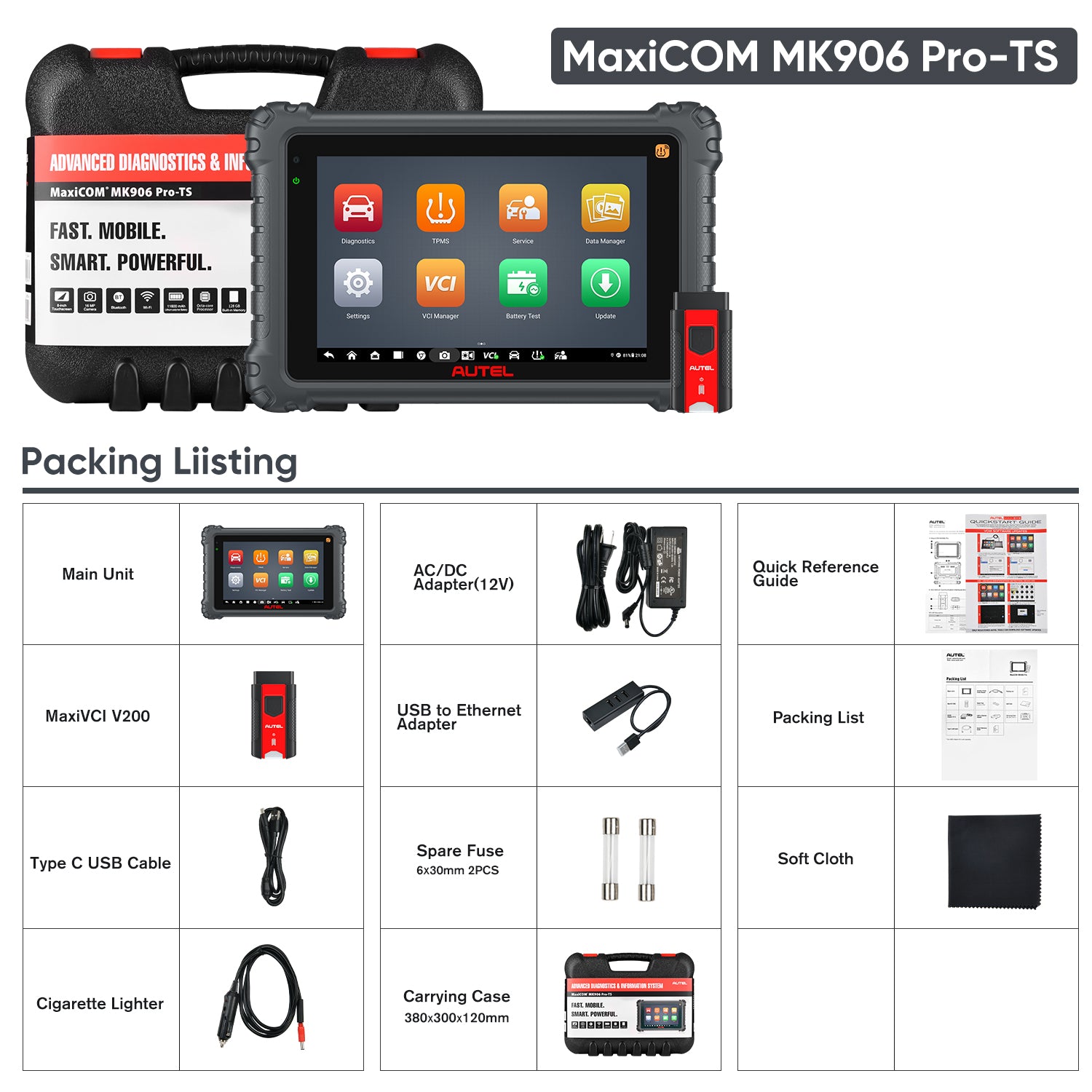 Autel MaxiCOM mk906 pro-ts package list