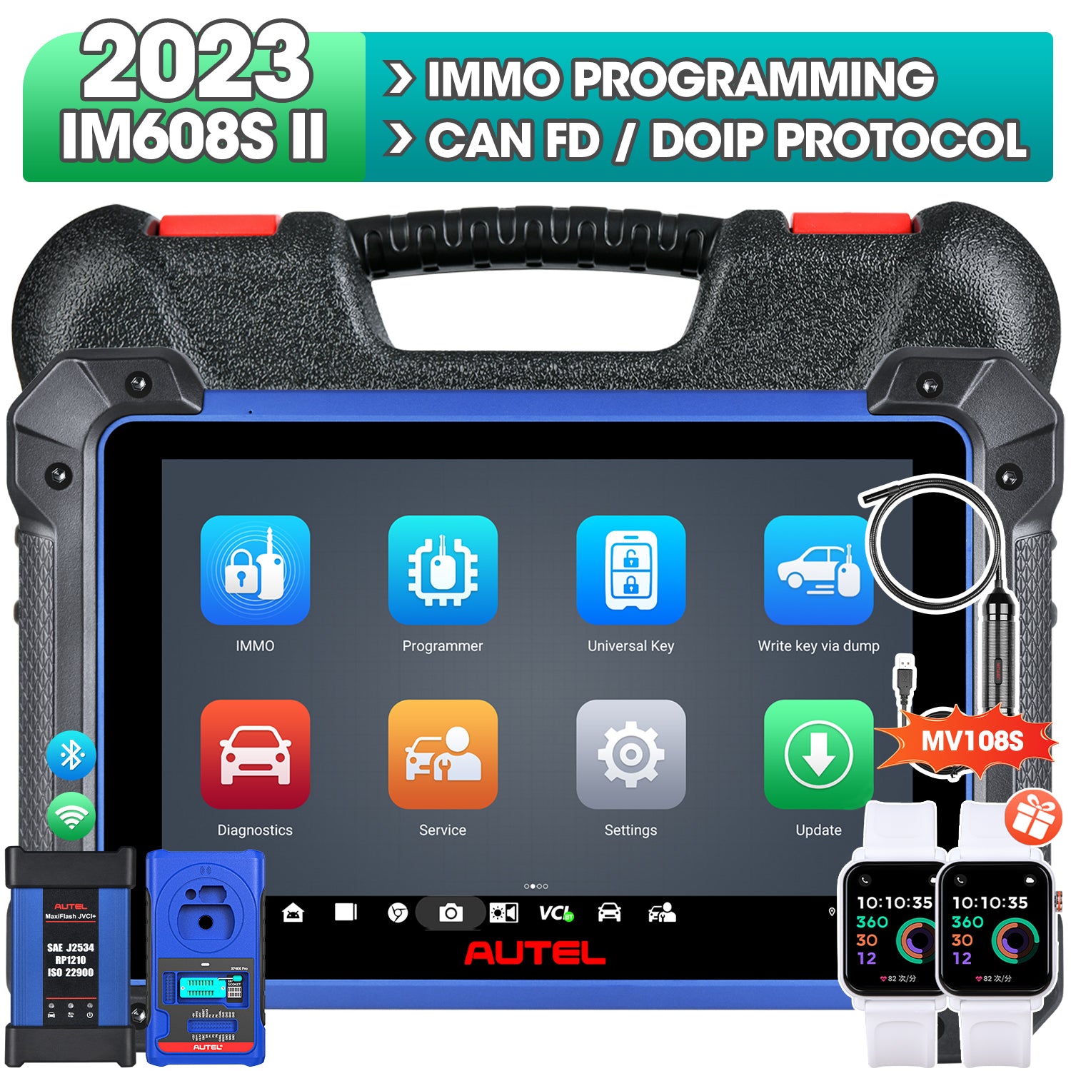 Interactive In608 Controller Autel MaxiIM IM608 Pro II/ IM608 II Full Kit All-in-one Key Programming ...