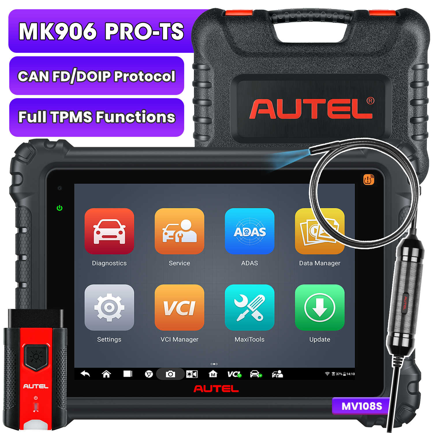 A.U.T.E.l Mail Cable Connector – Works With MaxiTPMS TS508, TS508K, TS408, MaxiCOM MK906, DiagLink MOT Pro