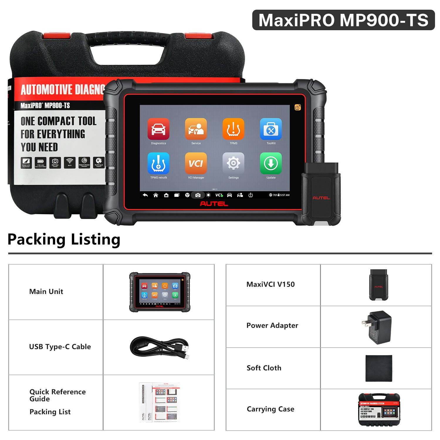 Autel MaxiPRO MP900TS Package List
