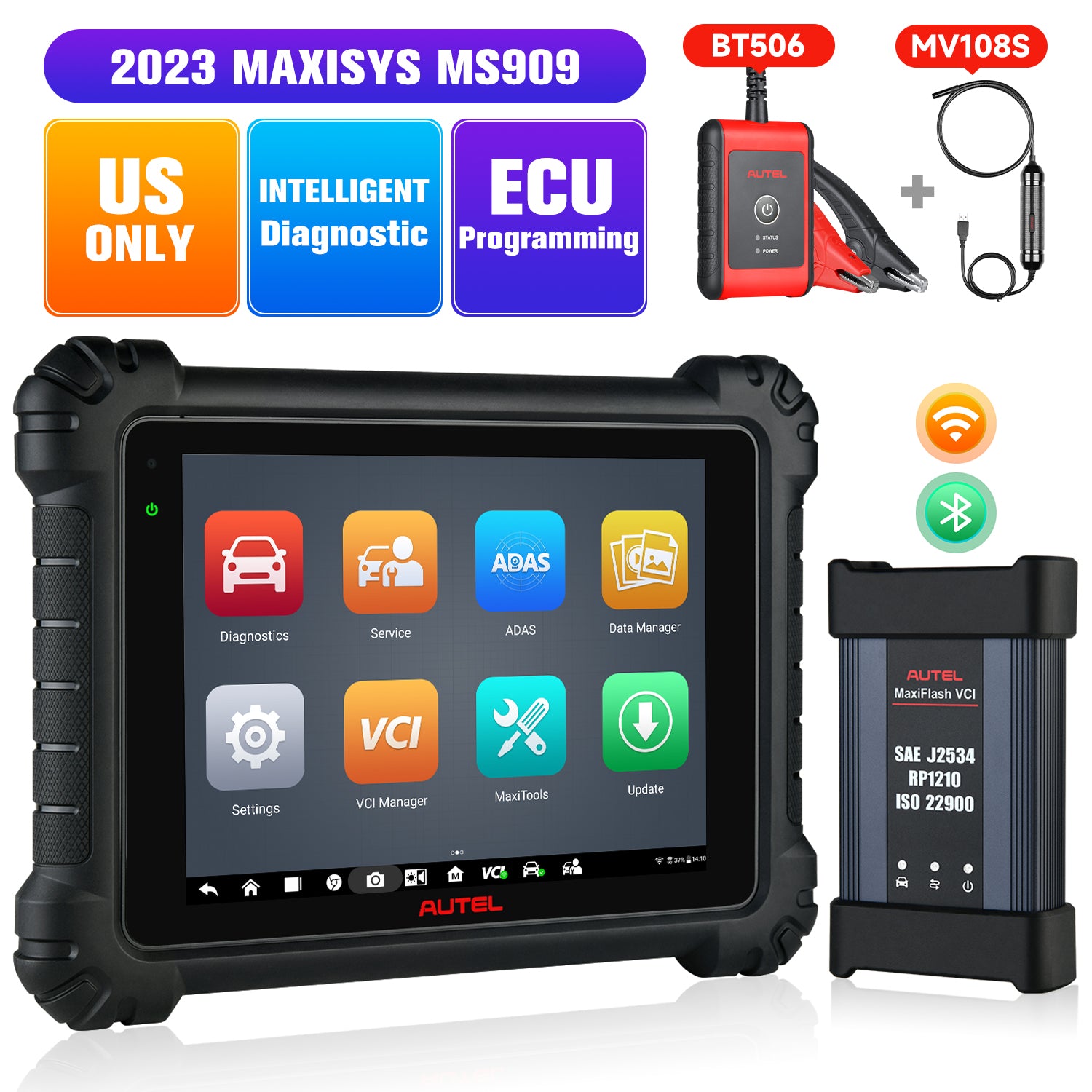 Autel Maxisys MS909 and MV108S and BT506 intelligent diagnostic