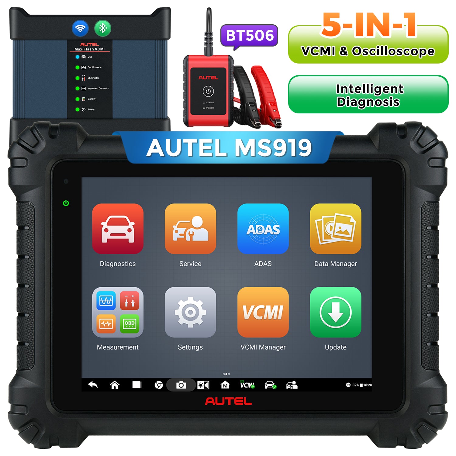 Autel USA MS919 MaxiSys Advanced Diagnostic Tablet/Scan Tool Kit w/VCMI  (Upgraded Elite) + Free Tools