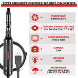 Autel MaxiVideo MV108S Auto Inspection Video Scope, 2023 Upgraded of MV108/ MV105 Digital Inspection Borescope, 2MP HD Camera, IP67 Waterproof USB Scope Camera with LED Light, Work with Autel Scanners