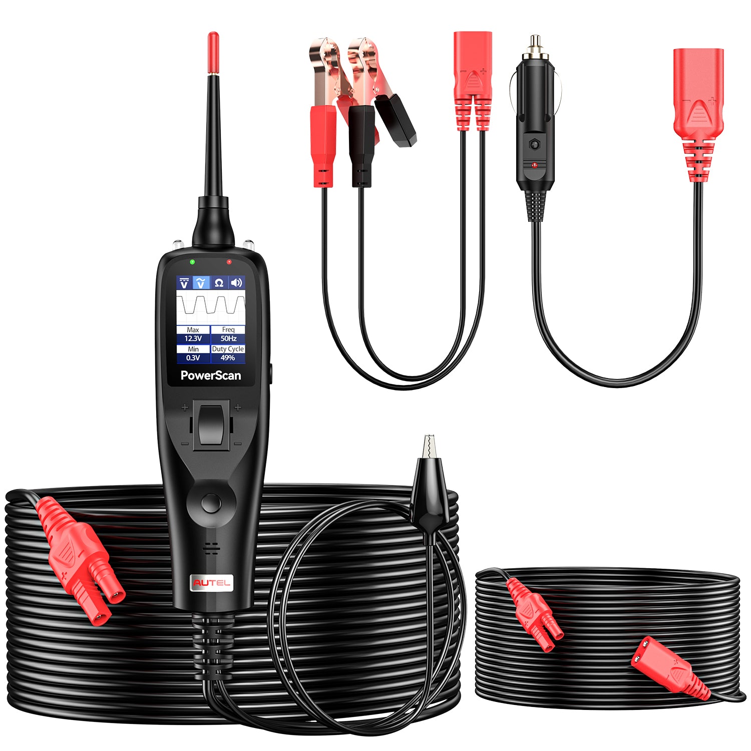 Autel PS100 Power Probe Circuit Tester - 12V/24V Electrical System Diagnostic Tool With TFT Display