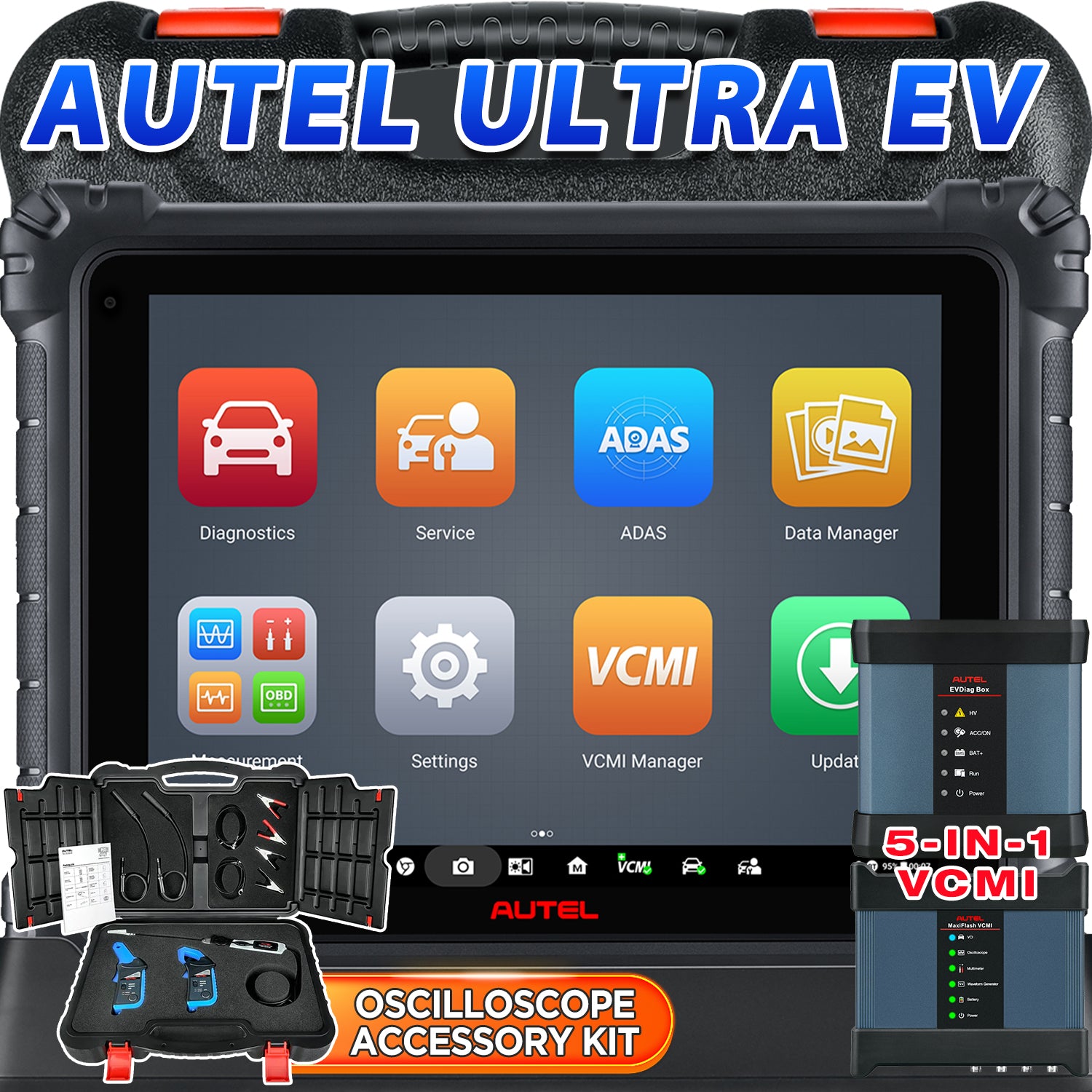Autel Maxisys Ultra EV 2023 Top Intelligent Diagnostic Scanner With Oscilloscope 5-In-1 VCMI, ECU Programming, Advanced Topology Map, Intelligent Diagnositcs(Only for US), Upgraded Ver. of MSUltra MS919 MS909EV, MS919EV