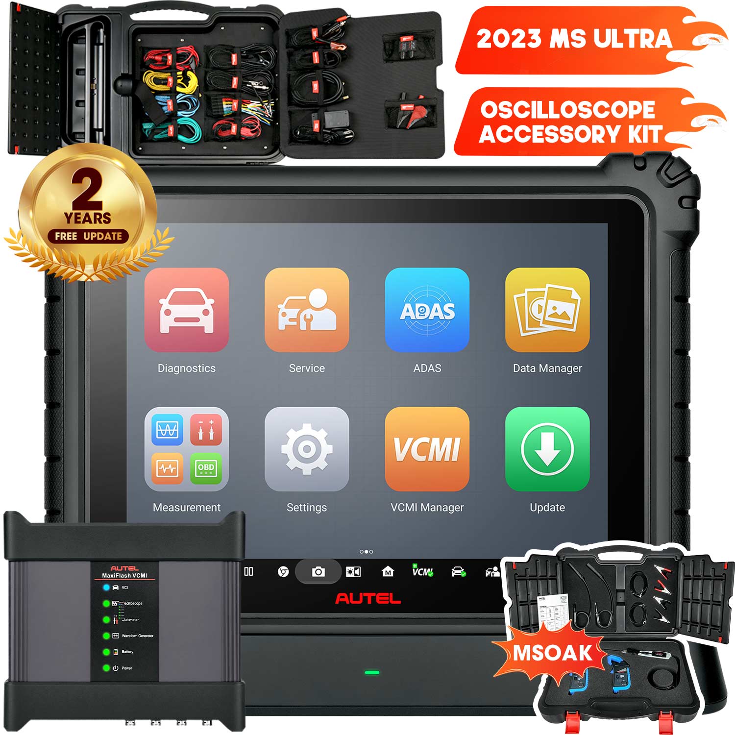 Autel MaxiSys Ultra 2024 Top Intelligent Diagnostic Scanner With 5-in-1 VCMI, ECU Programming & Coding, 40+ Hot Services, Advanced Topology Display, Upgraded Ver. of MS919/ MS909/ Elite II