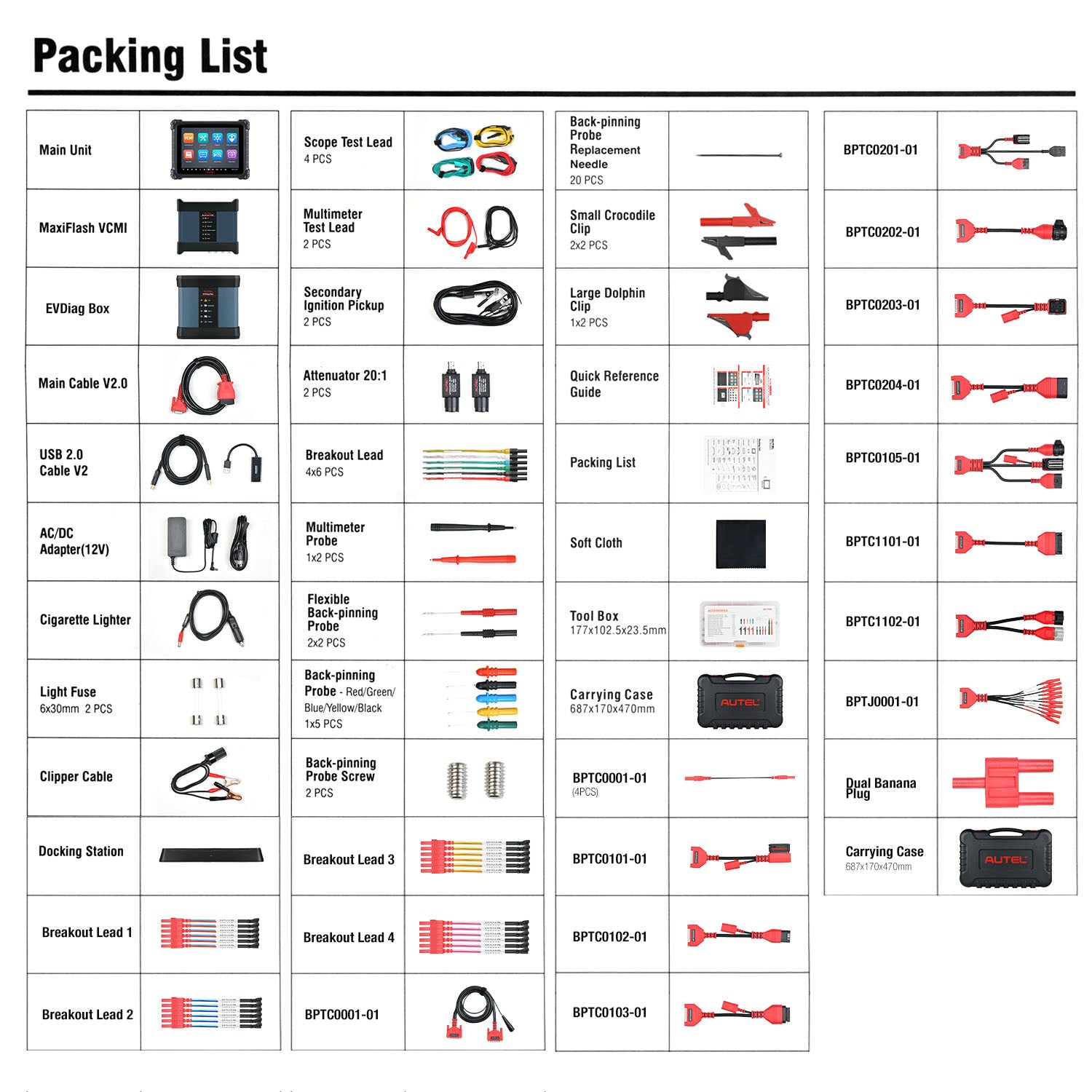 Autel MaxiSys Ultra EV Intelligent Diagnosis Packing List Detail/7