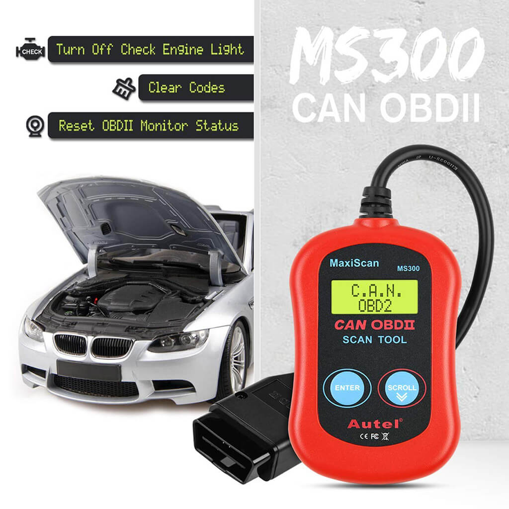 Autel MS300 MaxiScan Read/ Erase Fault Codes OBD2 Scanner Car
