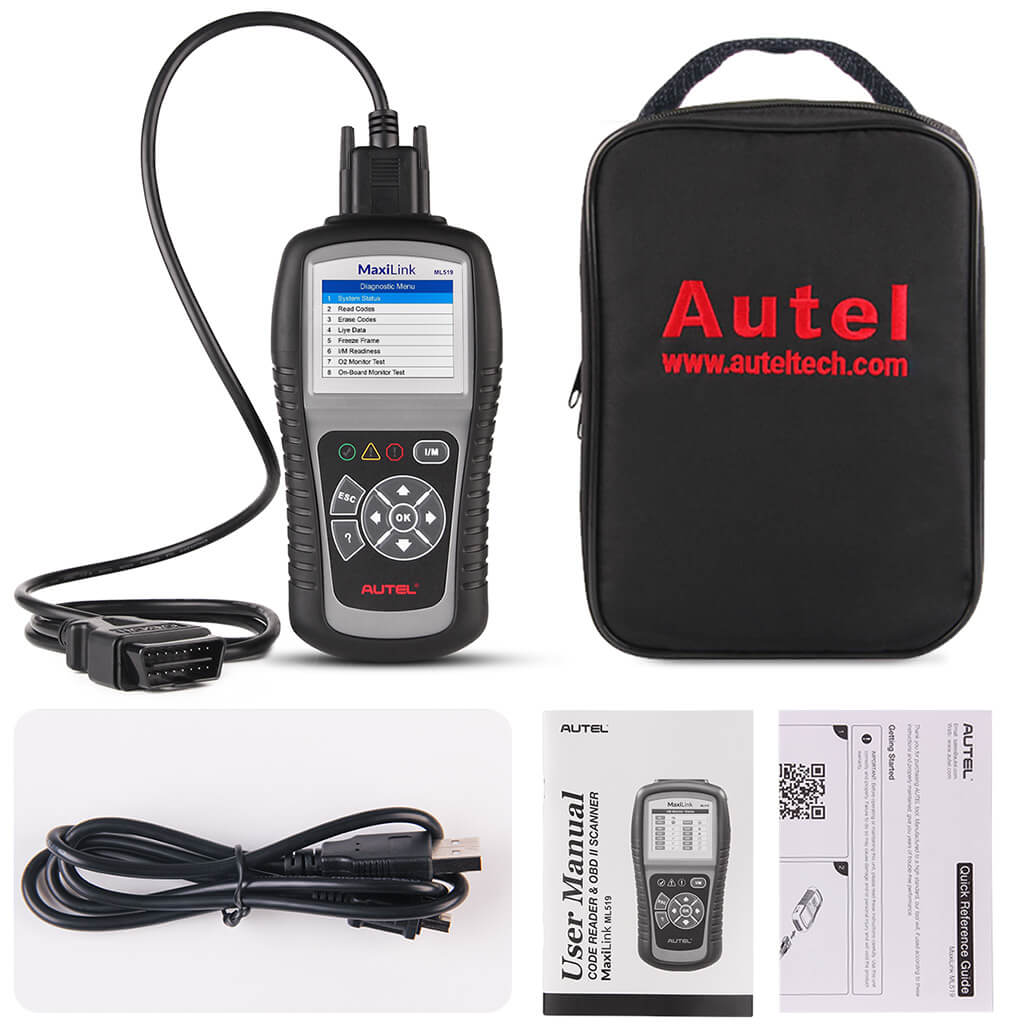 autel ml519 complete package Autel MaxiLink ML519 Enhanced OBD2 Car Diagnostic Scanner