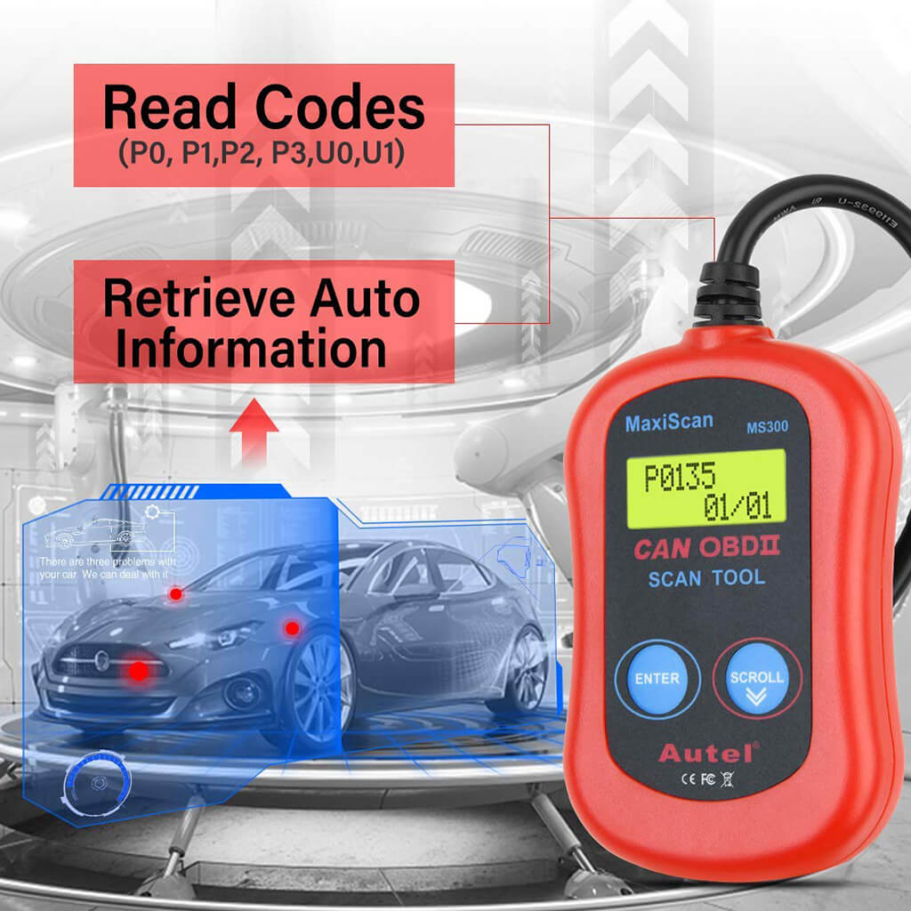 Autel MS300 MaxiScan Read/ Erase Fault Codes OBD2 Scanner Car ...