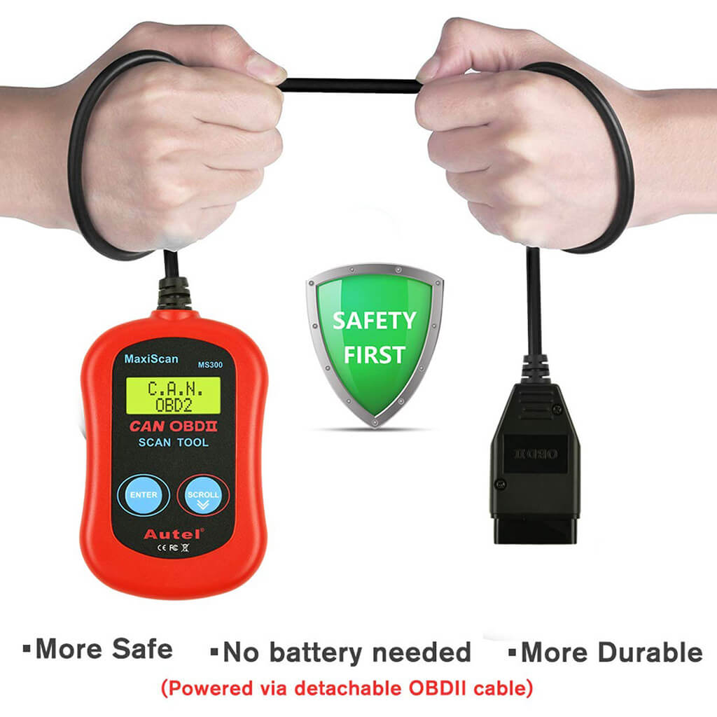 Autel Connecter Programing Code Autel MS300 MaxiScan Read/ Erase Fault Codes OBD2 Scanner Car ...