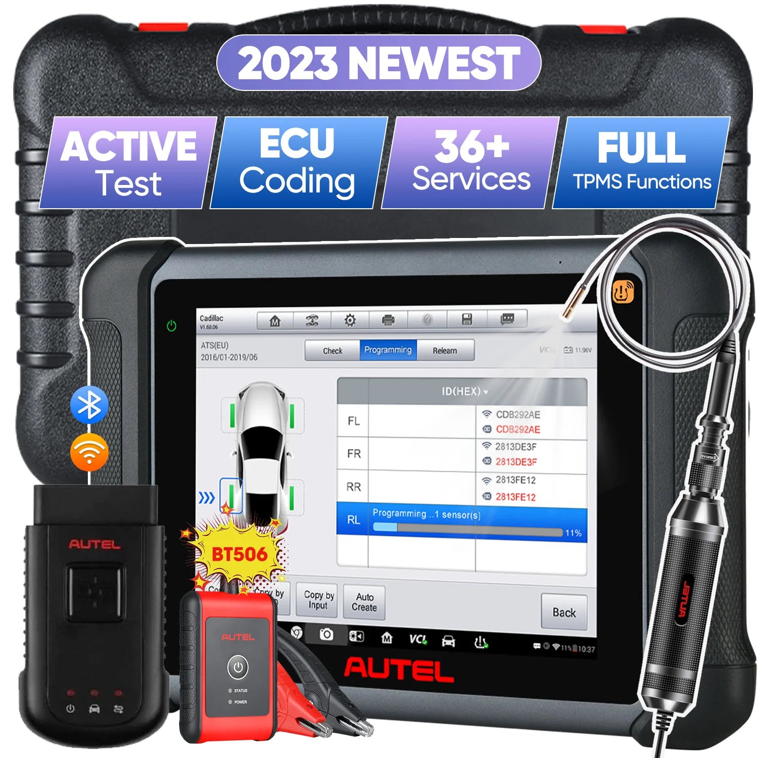 Autel MaxiSys MS906 Proスキャナー Autel Diagnostic Tool  2022新バージョン、33以上のサービス、ECUコーディング、フルシステム診断、双方向制御、MS906BTのア 通販 